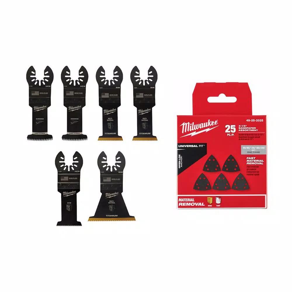 Milwaukee OPEN-LOK 31-Piece Oscillating Multi-Tool Blade & Triangle Sandpaper Starter Kit