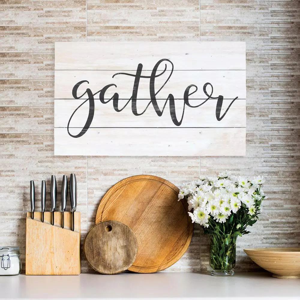 P Graham Dunn Gather Wood Pallet Individual Wooden Art Sign - Rustic Farmhouse Wall Decor