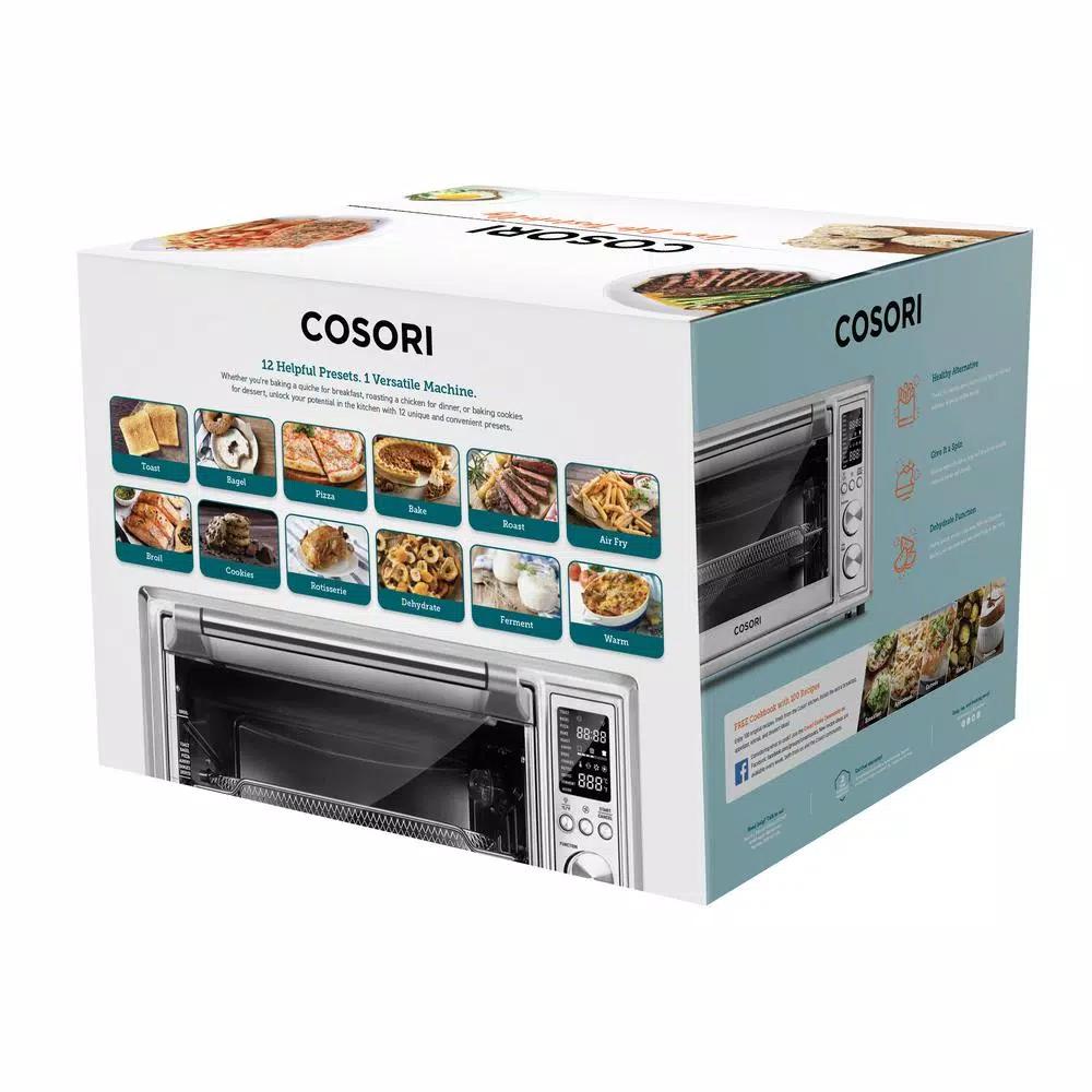 Cosori 30Qt Stainless Steel 12-in-1 Air Fryer Toaster Oven with Rotisserie and Extra Wire Rack