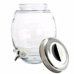 General Store 2 Gal. Clear Glass Beverage Dispenser with Silver Spigot and Lid thumbnail 5