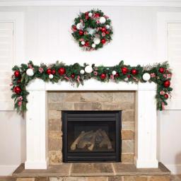 Village Lighting Company 24 in. Nordic Red and White Artificial Christmas Wreath thumbnail 5