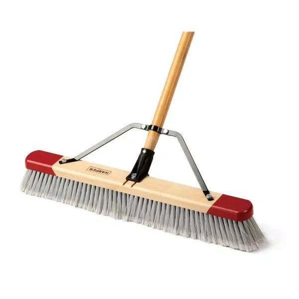 Harper 24 in. Indoor Push Broom with 60 in. Lacquered Hardwood Handle