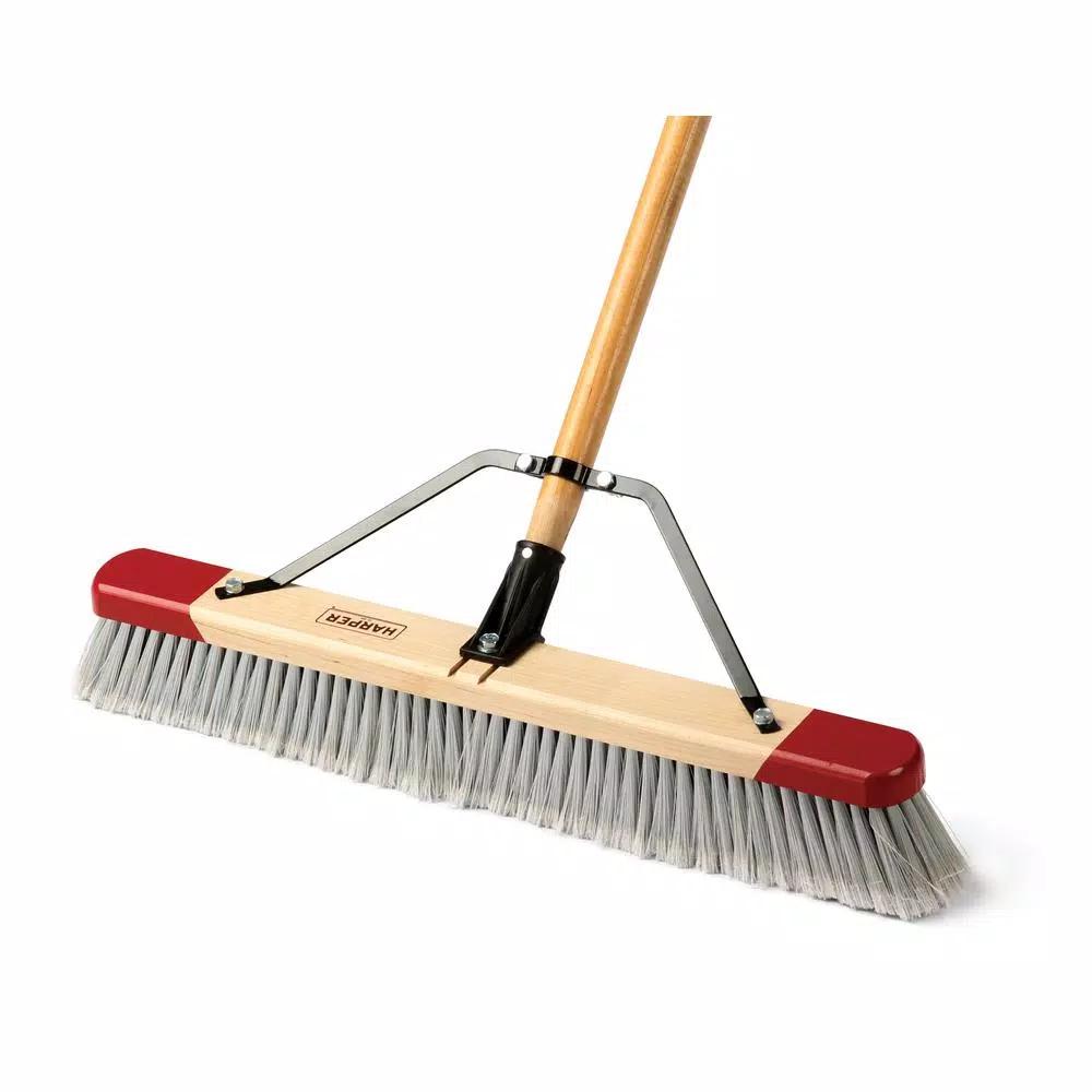 Harper 24 in. Indoor Push Broom with 60 in. Lacquered Hardwood Handle