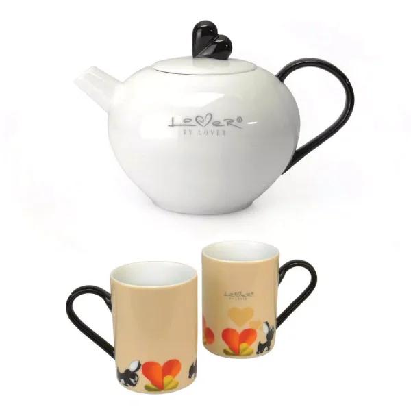 BergHOFF Lover by Lover 3-Piece Porcelain Coffee and Tea Set - White