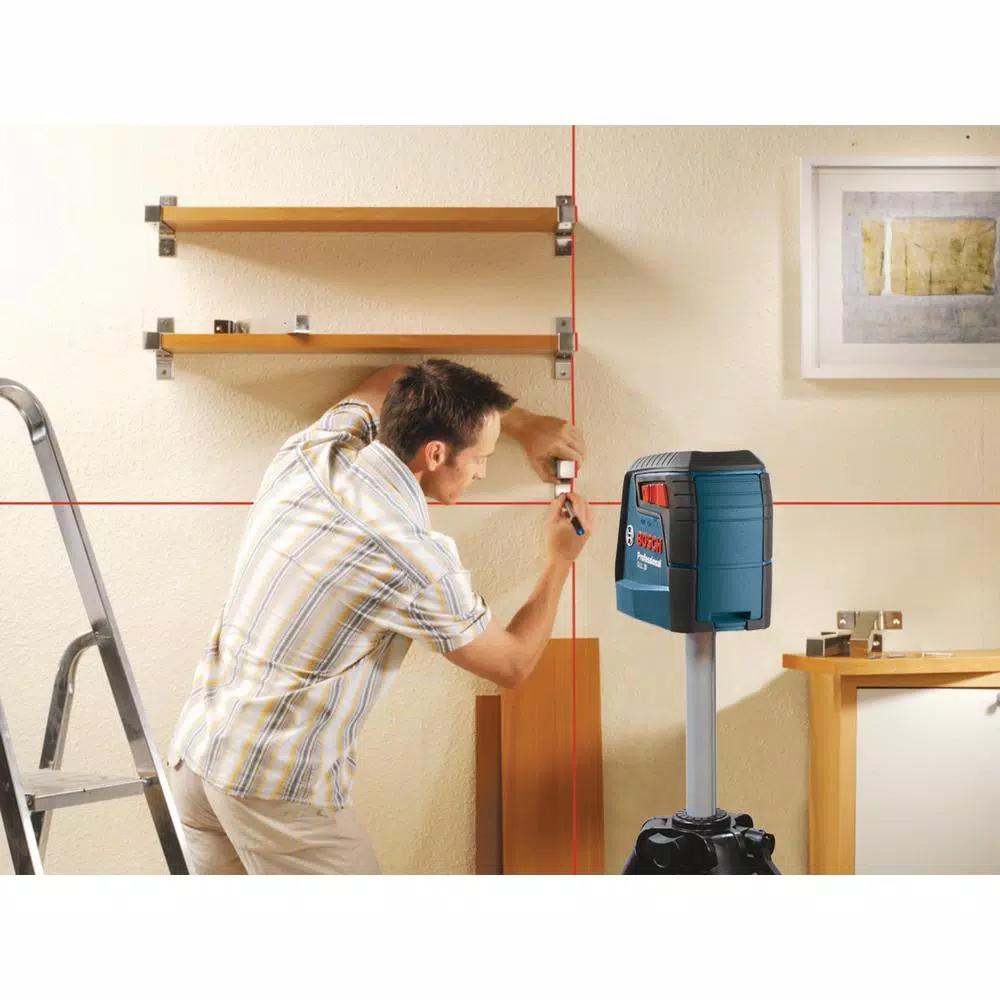 Bosch GLL30-RT Self-Leveling Cross-Line Laser Level Kit, 30 ft. Range, Factory Reconditioned