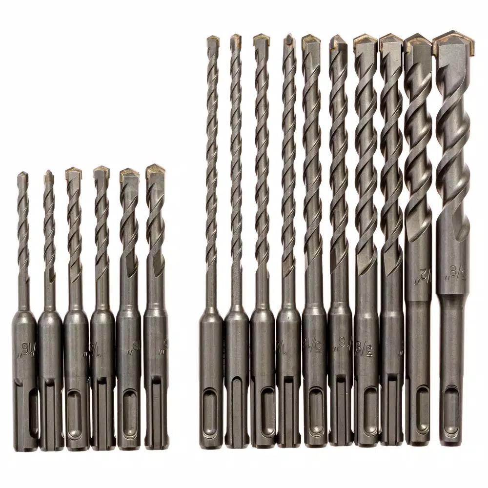 Kateya Carbide Tipped SDS Plus Masonry Drill Bit Set, 16-Piece