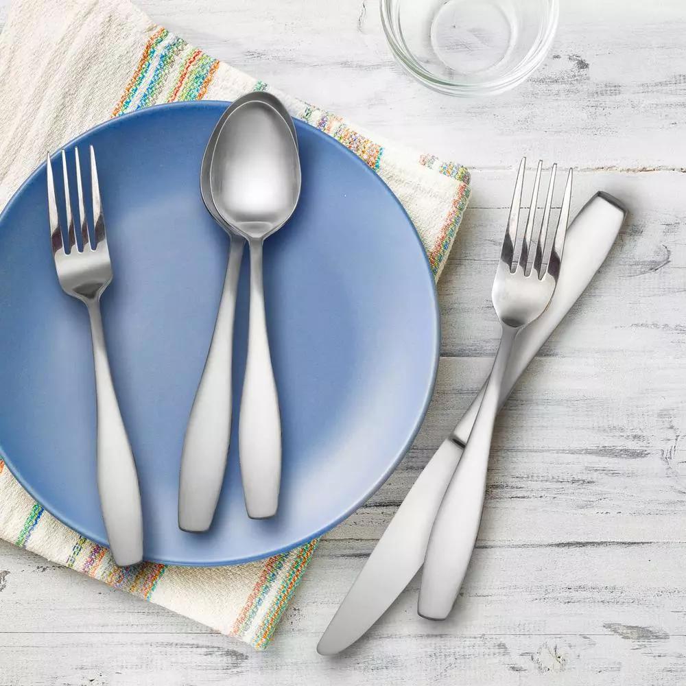 Hampton Forge Gourdon 20-Piece Satin Stainless Steel Flatware Set, Service for 4
