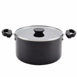 Farberware Neat Nest 6-Quart Aluminum Nonstick Saucepot with Glass Lid, Black thumbnail 1