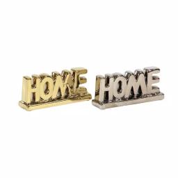 LITTON LANE Porcelain HOME Decorative Sign Set - Gold and Silver Accents thumbnail 2