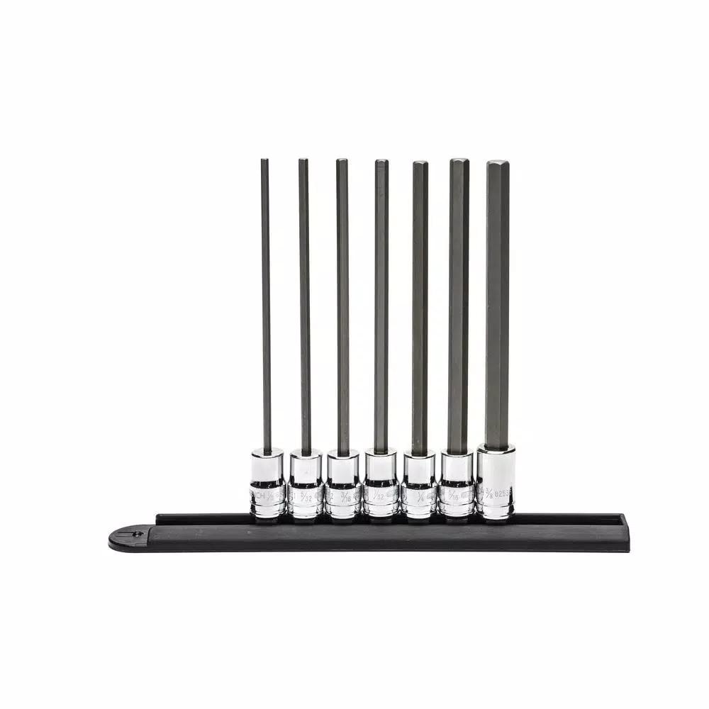 GearWrench 3/8 in. Drive Long Length Hex Bit SAE Socket Set, 7-Piece
