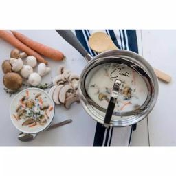 CookCraft by Candace 1.5 qt. Tri-Ply Stainless Steel Sauce Pan with Patented Latch Glass Lid thumbnail 2