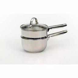RSVP International Endurance 1 Qt. Stainless Steel Induction Double Boiler with Glass Lid thumbnail 1