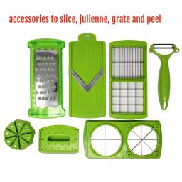 LavoHome 12-in-1 Multi-Use Vegetable Slicer, Dicer, and Chopper Set with Stainless Steel Blades thumbnail 3