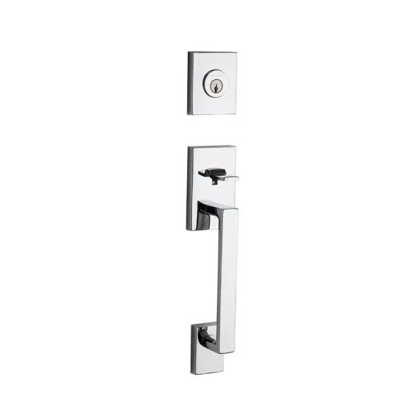 Baldwin La Jolla Full Dummy Polished Chrome Door Handleset with Square Lever