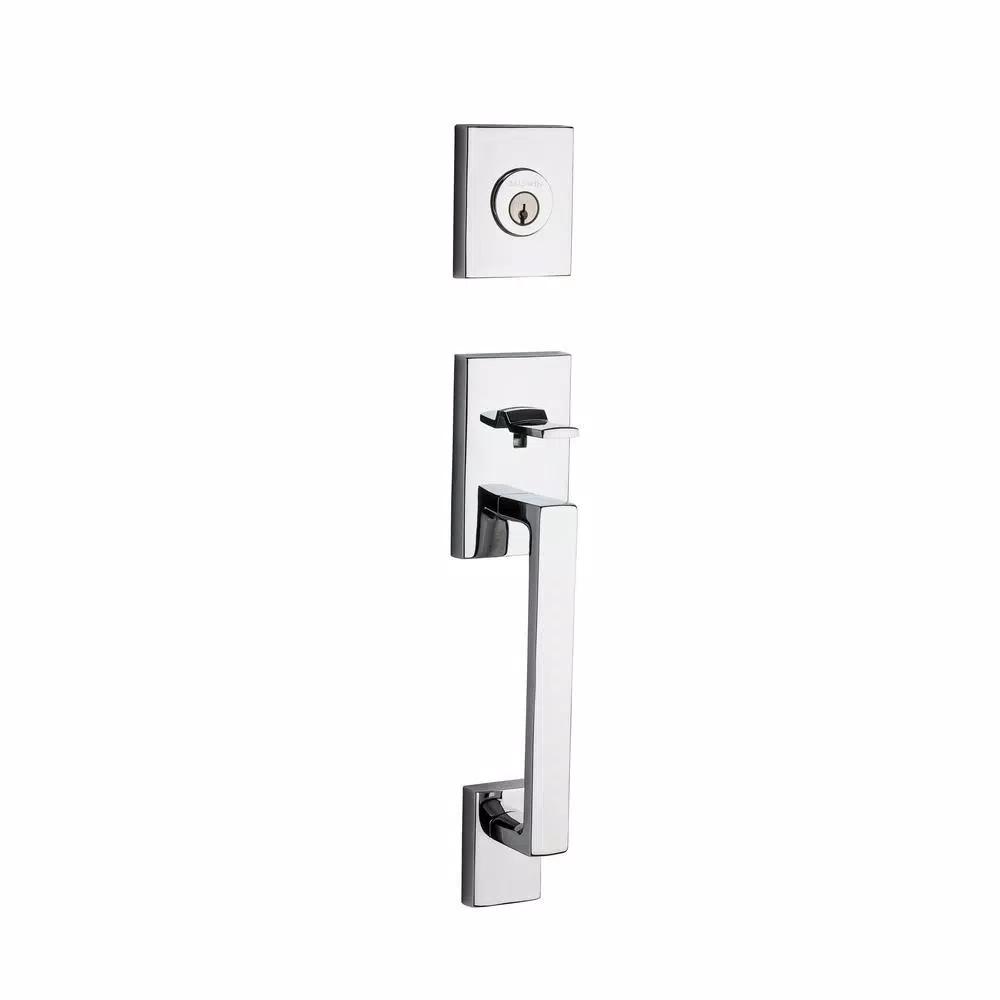 Baldwin La Jolla Full Dummy Polished Chrome Door Handleset with Square Lever
