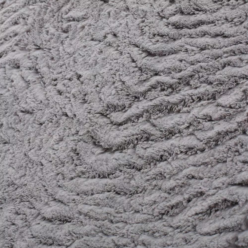 Noble House Toscana Trout Faux Fur Throw Blanket, Gray Modern Solid Pattern