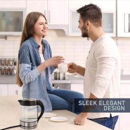 MegaChef Mega Chef 1.8L Glass and Stainless Steel Electric Tea Kettle thumbnail 9