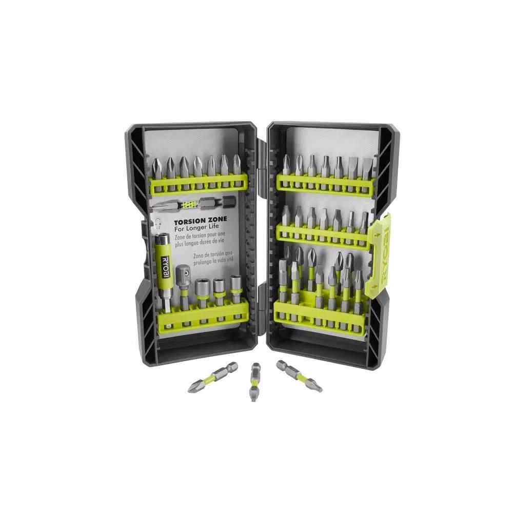 RYOBI 2-Piece Drill and Drive Accessory Kit: 40-Piece Impact Rated & 300-Piece Multi-Material Sets