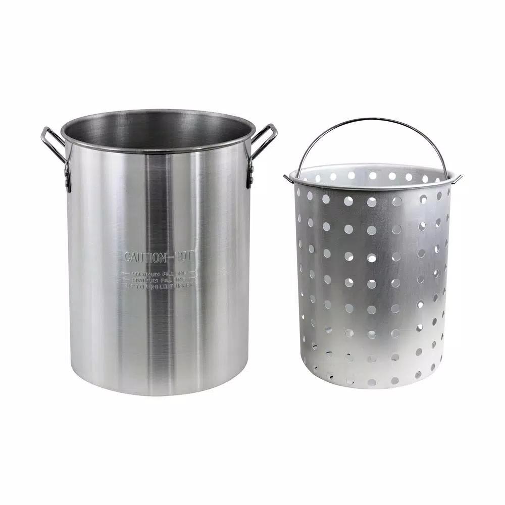 Chard 30 Qt. Aluminum Stock Pot with Strainer Basket and Vented Cover