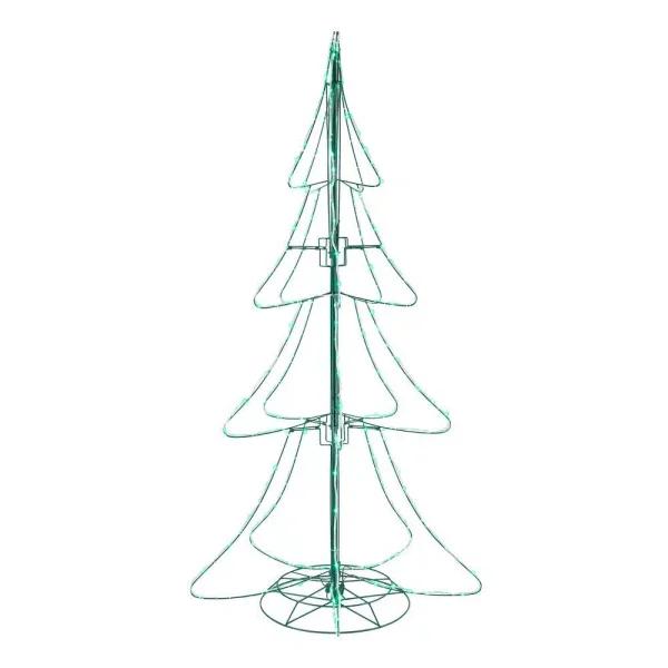Home Accents Holiday 6 ft Green LED Tube Silhouette Tree - 3D Outdoor Holiday Yard Decoration