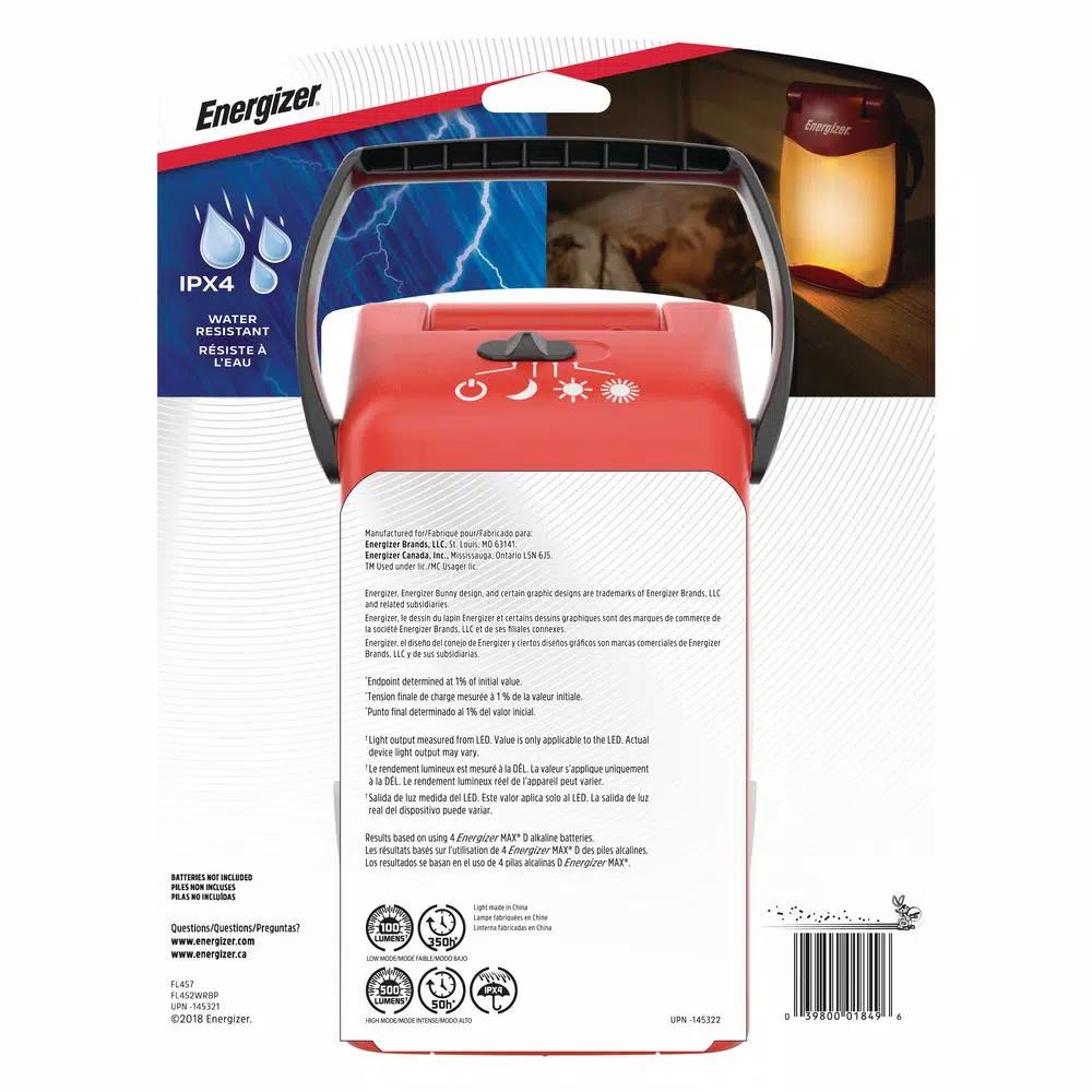 Energizer WeatheReady Folding LED Lantern, 500 Lumens, Water Resistant