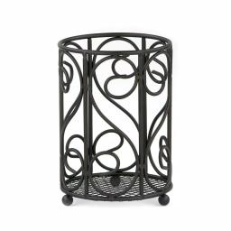 Unbranded Scroll Collection Black Steel Utensil Holder with Mesh Bottom and Non-Skid Feet thumbnail 4