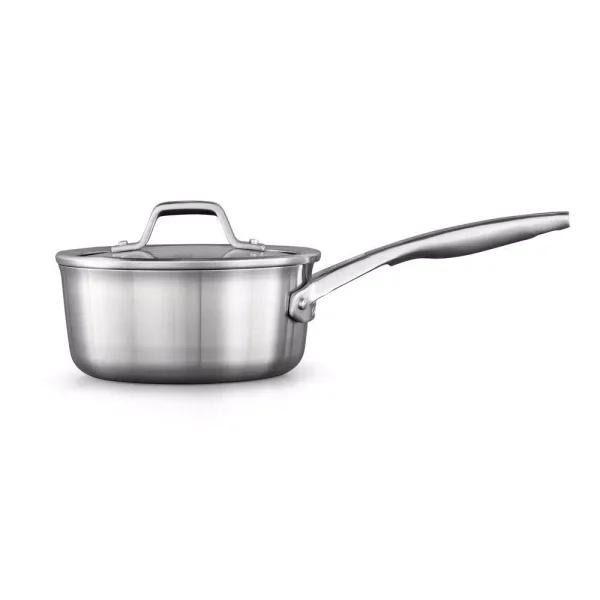 Calphalon Premier 1.5 qt. Stainless Steel Sauce Pan with Tempered Glass Lid