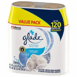 Glade Clean Linen Automatic Air Freshener Spray Refill, 6.2 oz (2-Pack) thumbnail 2