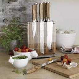 SCHMIDT BROS. 7-Piece Zebra Wood and German Stainless Steel Knife Set with Magnetic Midtown Block thumbnail 4