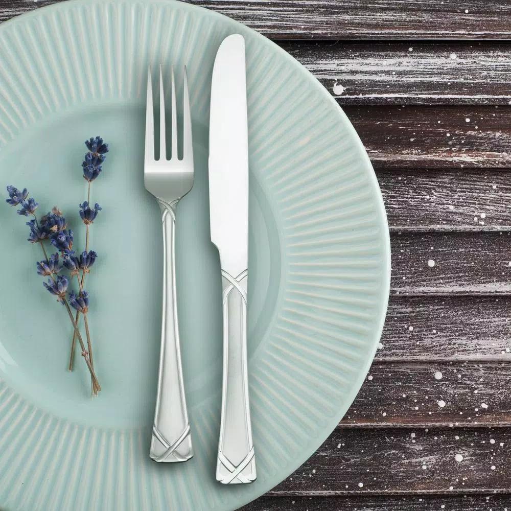 Hampton Forge Evansville Frosted 20-Piece 18/0 Stainless Steel Flatware Set, Service for 4