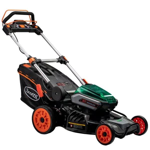 Scotts 21 in. 62V Cordless Self-Propelled Lithium-Ion Lawn Mower with Dual Batteries and Charger