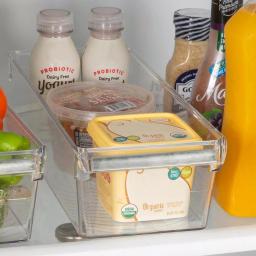 Kitchen Details 2 Pack Large Refrigerator Storage Bins, Clear BPA-Free Plastic Organizers thumbnail 5