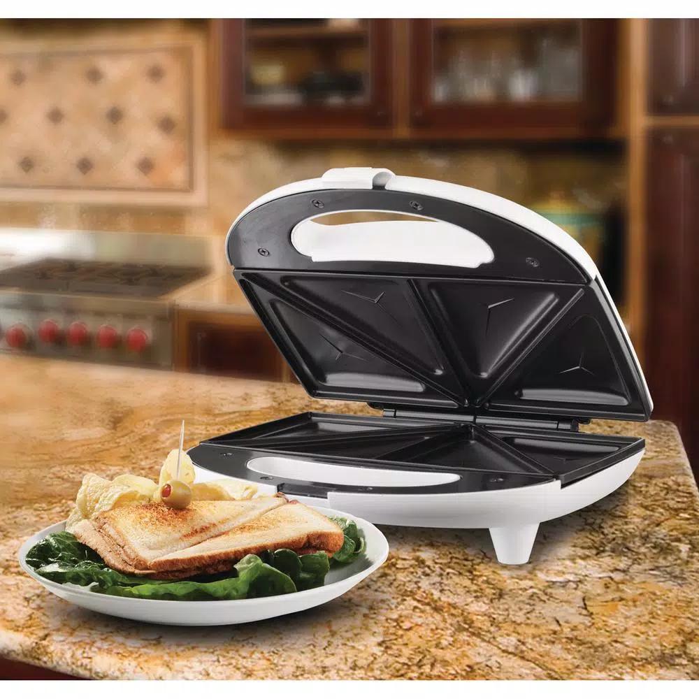 Brentwood Appliances TS-240B 750-Watt Dual Sandwich Maker, Nonstick, White