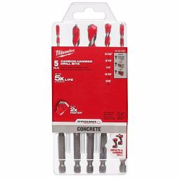 Milwaukee SHOCKWAVE Carbide Hammer Drill Bit Set, 5-Piece Masonry Bit Kit thumbnail 9