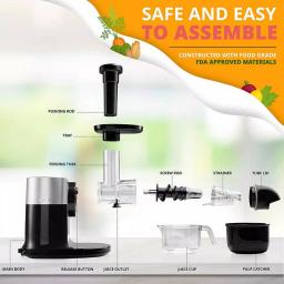 Ivation Black Masticating Electric Juicer with Stainless Steel and Ceramic Spiral Auger thumbnail 6
