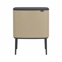 Brabantia Bo Touch Bin 9.5 Gal. Dual Compartment Gold Steel Rectangular Touch Trash Can thumbnail 1