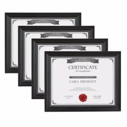 DesignOvation Design Ovation Cornell 8.5 x 11 in. Black Document Picture Frame Set of 4 thumbnail 1