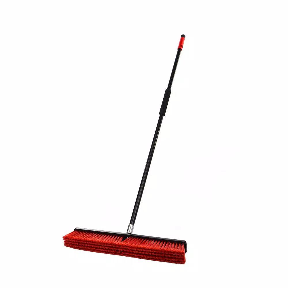 Alpine Industries 24 in. 2-in-1 Squeegee Push Broom, Red (3-Pack)