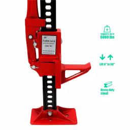Stark 60 in. 3-Ton Farm Jack - Heavy-Duty Steel Mechanical Lifting Tool thumbnail 5