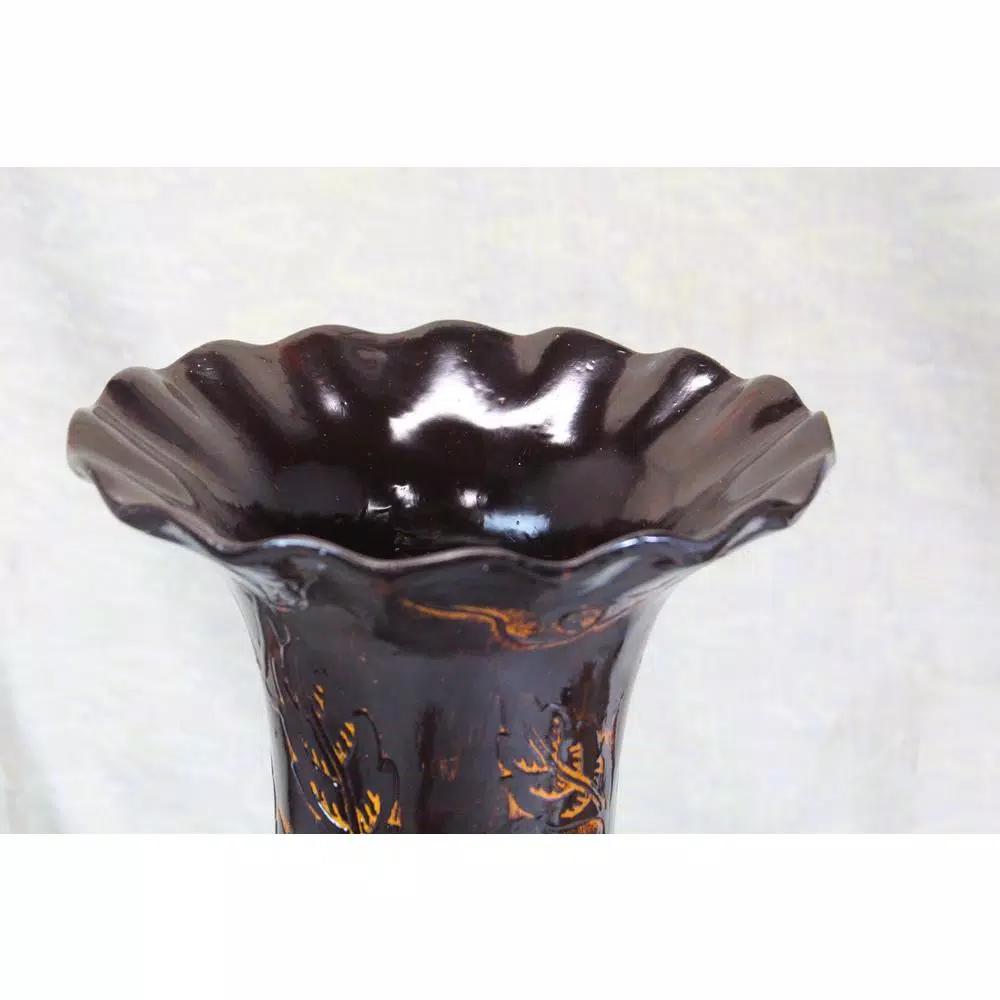 Uniquewise 36 in. Traditional Brown Trumpet Shaped Floor Vase