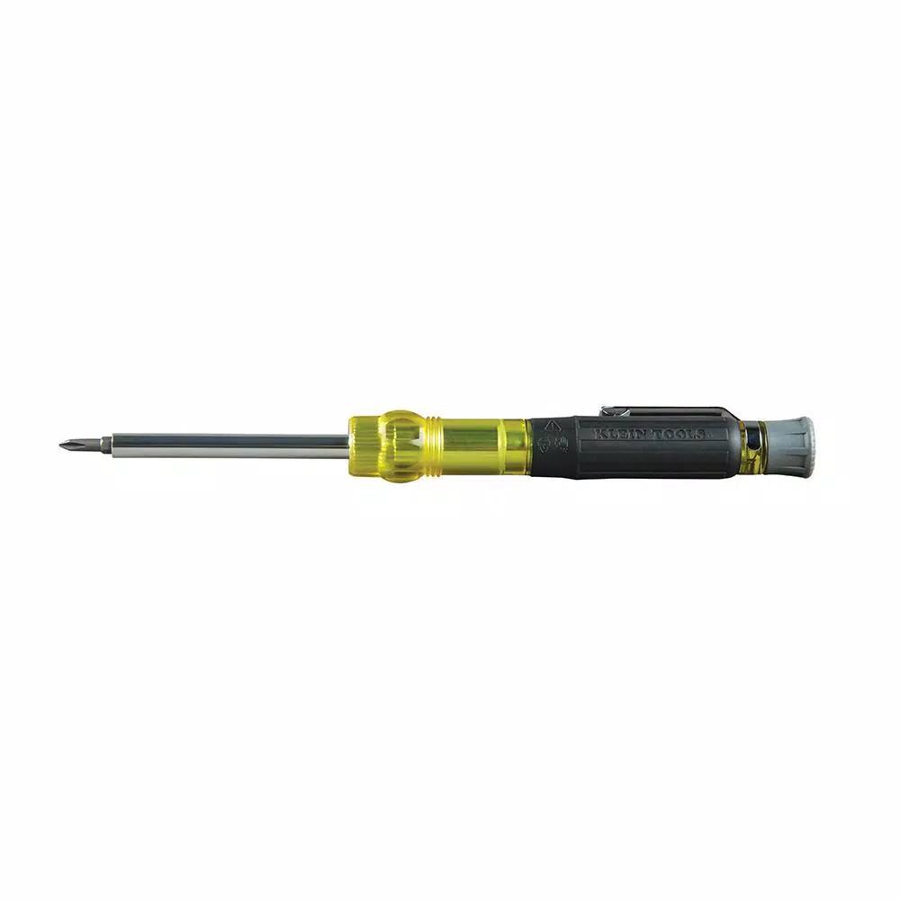 Klein Tools 3-in-1 HVAC Pocket Multibit Screwdriver with Concealable Tips and Schrader Bit