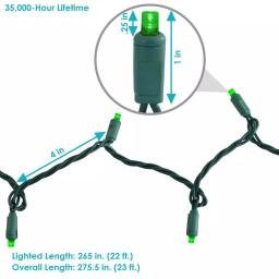 Sunnydaze Decor 22 ft. Green LED Angle String Lights, 70-Count Multi-Seasonal Novelty Bulbs thumbnail 6