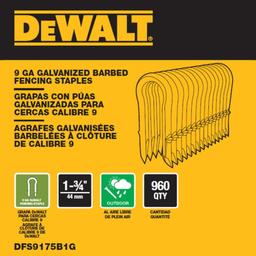 DEWALT 9-Gauge Galvanized Barbed Paper Tape Fencing Staples, 1.75 in., 960 ct. thumbnail 2