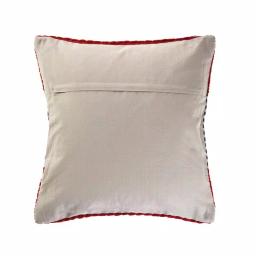 LR Home Bright Red Striped Throw Pillow, 20 in. x 20 in. Textured Cotton Accent Pillow thumbnail 4