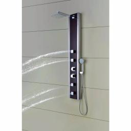 ANZZI 57 in. Monsoon Full Body Shower Panel System with Mahogany Deco-Glass & Chrome Trim thumbnail 6