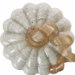 Glitzhome Gray Marble Glass Pumpkin Set of 2 - Handmade Tabletop Decoration thumbnail 7