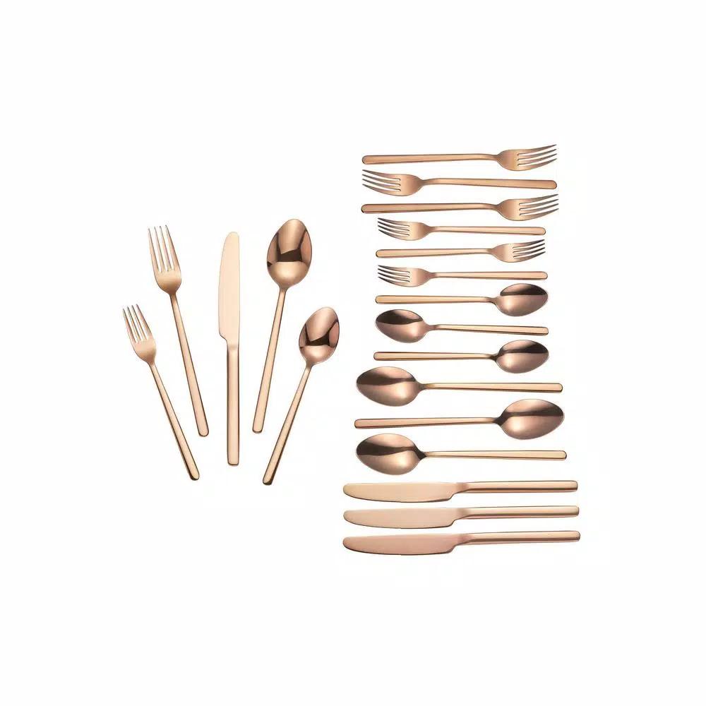 Home Decorators Collection Brenner 20-Piece Copper Finish Stainless Steel Flatware Set, Service for 4