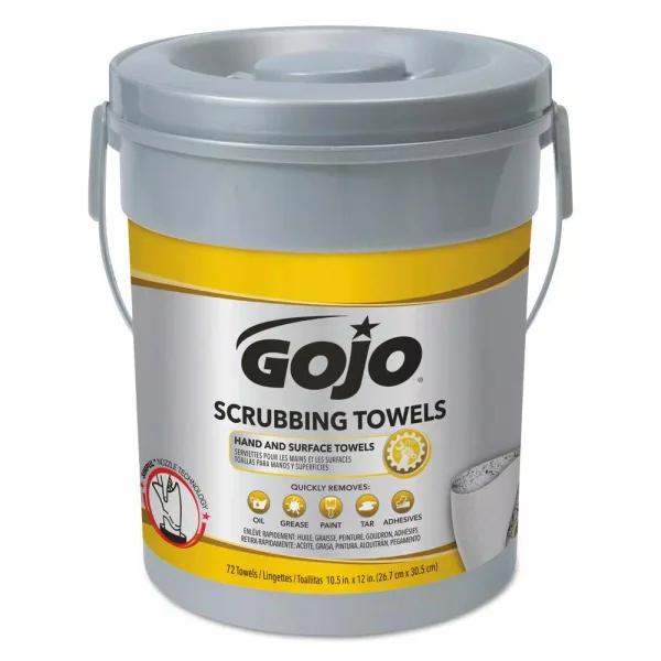GoJo Heavy-Duty Dual-Textured Scrubbing Towels, Silver/Yellow, 10.5 x 12 in, 432 Count