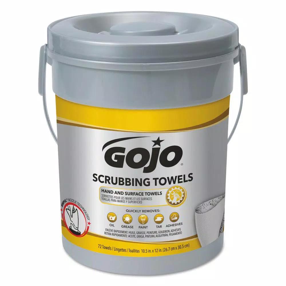 GoJo Heavy-Duty Dual-Textured Scrubbing Towels, Silver/Yellow, 10.5 x 12 in, 432 Count