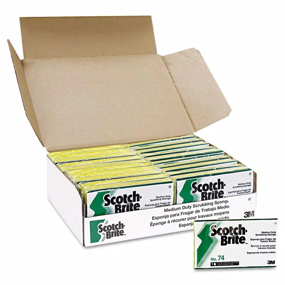 Scotch-Brite 3M Scotch-Brite Medium-Duty Scrubbing Sponge, Dual-Sided Cellulose and Synthetic Fiber (Case of 10)